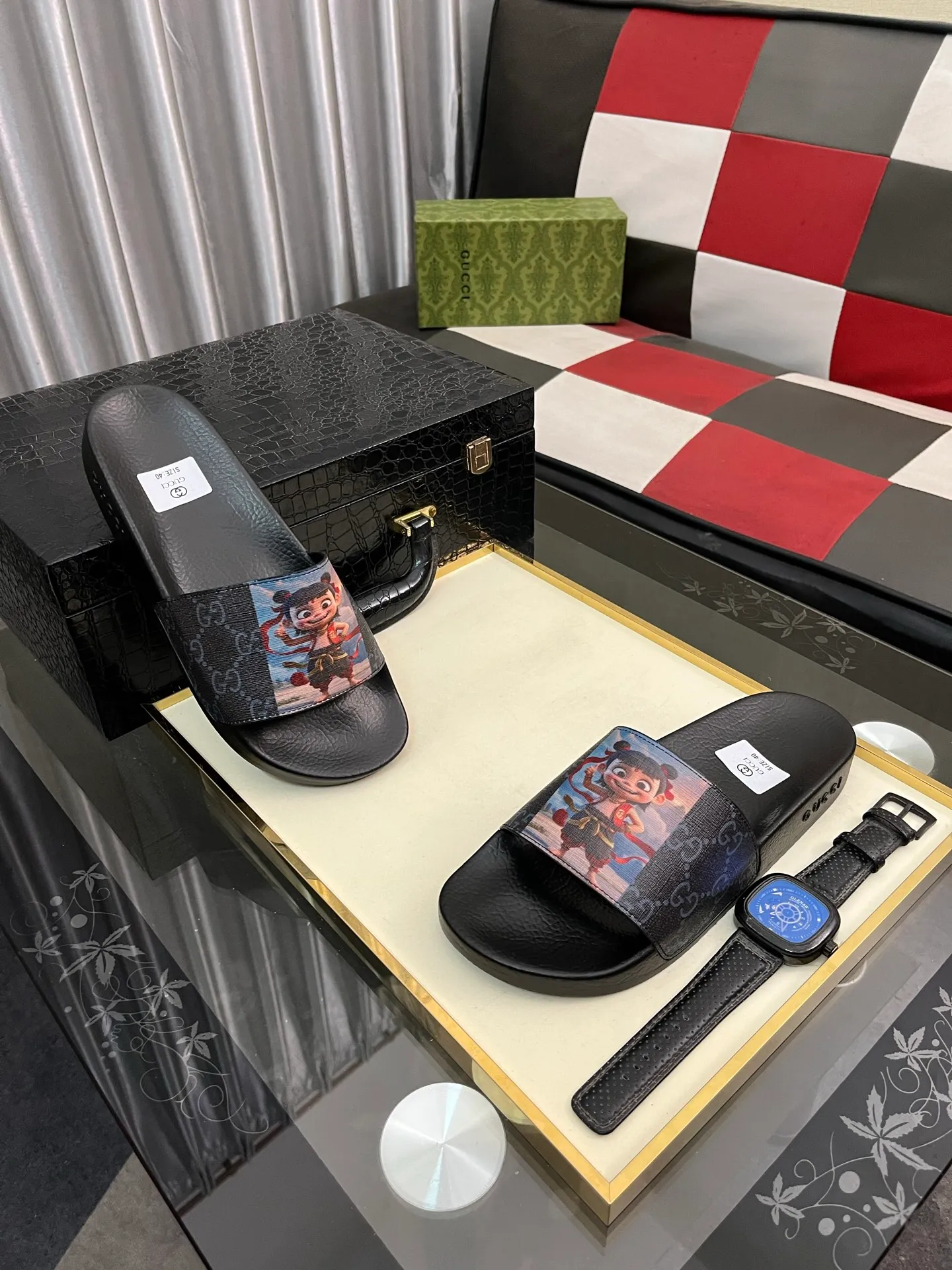 Men's Men's Shoes💰220⌚️⌚️ＧＵＣＣＩ.Gucci.Official website 1:1 popular slippers on sale! Original original material 🩴 SIZE: 38-46 (45.46 non-refundable)